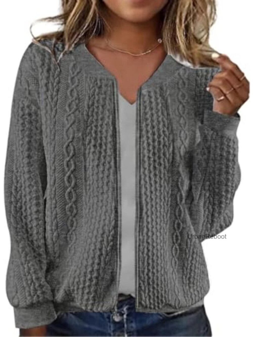 Women's Zip Up Sweatshirt Jacket Stand Collar Casual Coat with Pockets